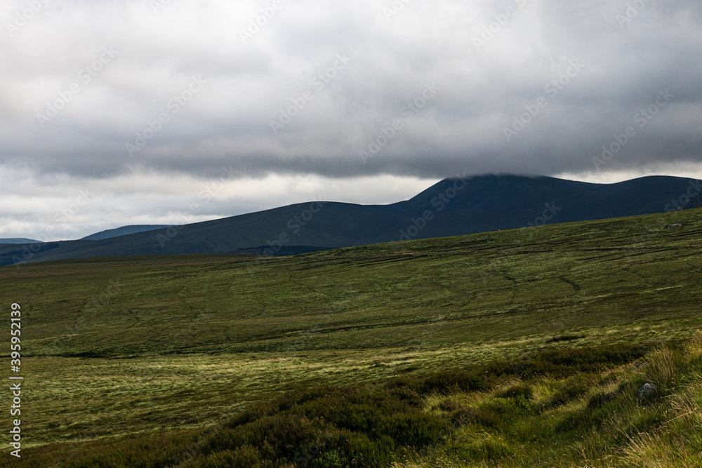 View of the Wicklow landscape during a cloudy day