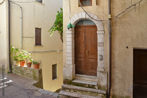 A narrow street with among the old houses of Rivello  a medieval village in the Basilicata region.