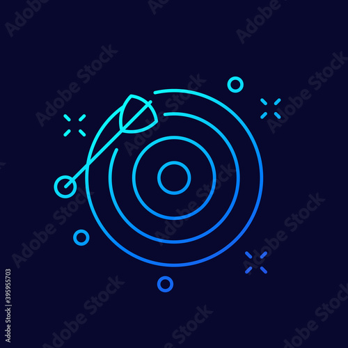 missed target line icon, vector