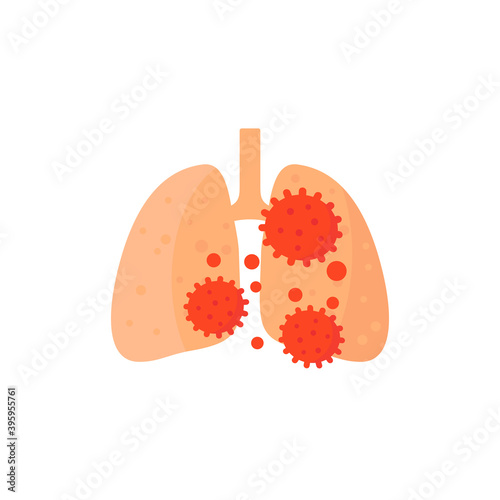 pneumonia icon, virus in lungs