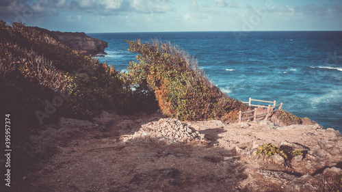 Beautiful natural tunnel in Caribbean photo