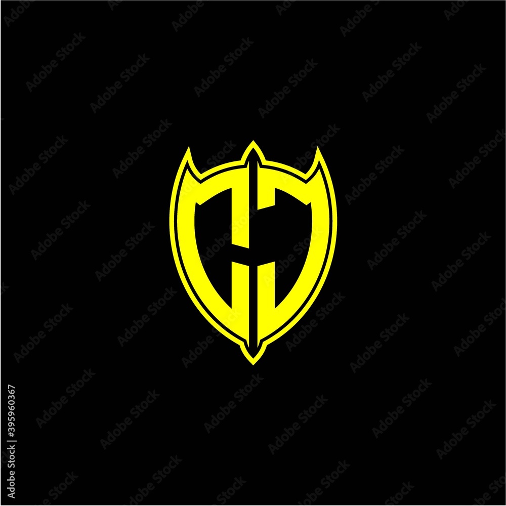 the initial letter of the shield logo C J is yellow.