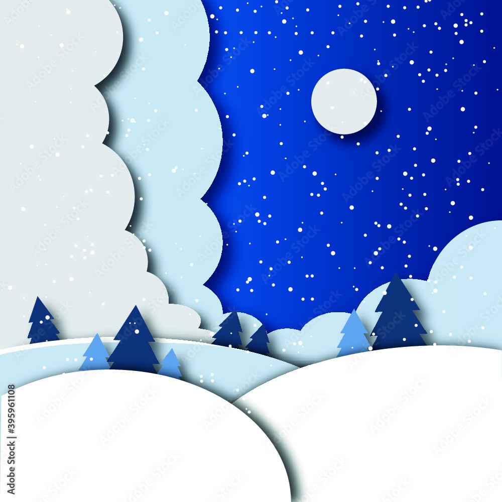 Naklejka premium Beautiful winter landscape