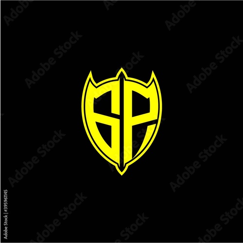 the initial letter of the shield logo G P is yellow. Free Download the initial letter of the shield logo G P is yellow. - GFXLoad