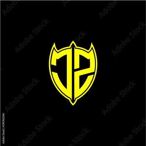 the initial letter of the shield logo J Z is yellow. Free Download the initial letter of the shield logo J Z is yellow. - GFXLoad