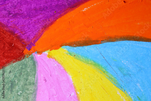 abstract colorful crayon background hand painting