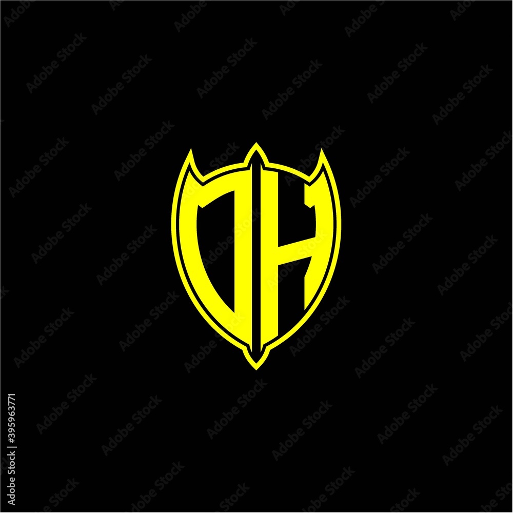 the initial letter of the shield logo O H is yellow. the initial letter of the shield logo O H is yellow.