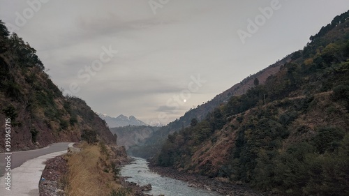 Full moon Evening landscape