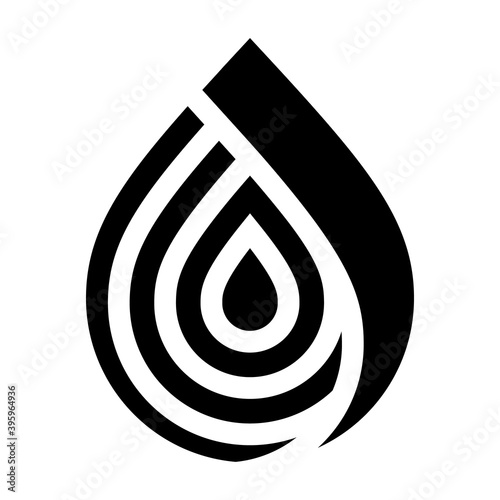 Water drop symbol, black sign for logo, vector illustration 10eps