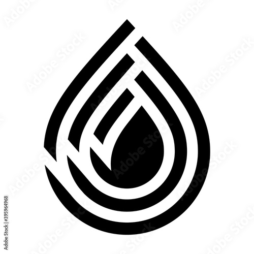 Water drop symbol, black sign for logo, vector illustration 10eps