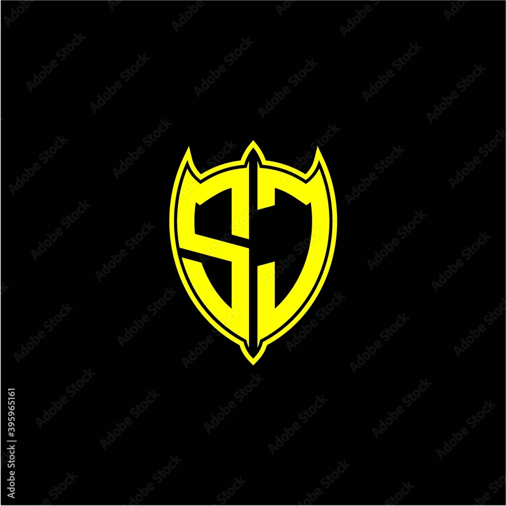 the initial letter of the shield logo S J is yellow. the initial letter of the shield logo S J is yellow.