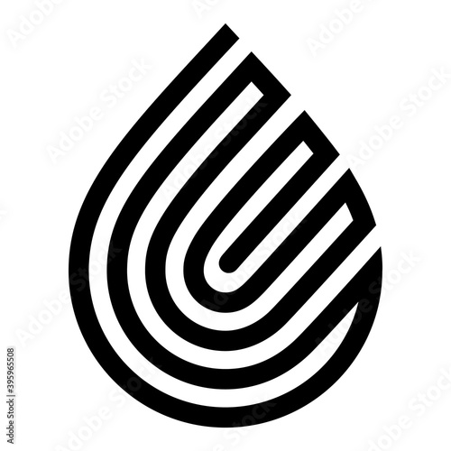 Water drop symbol, black sign for logo, vector illustration 10eps