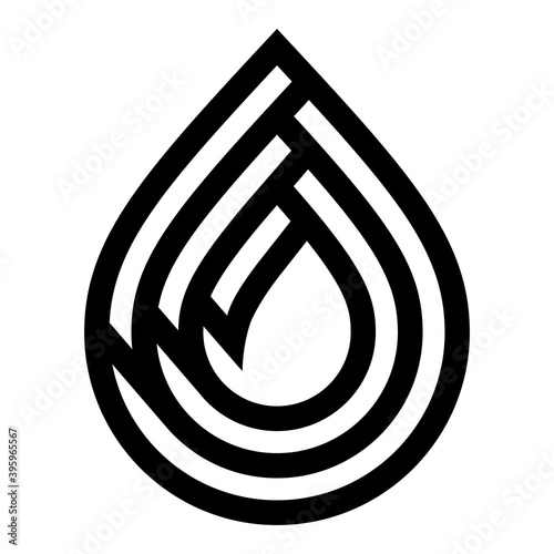 Water drop symbol, black sign for logo, vector illustration 10eps