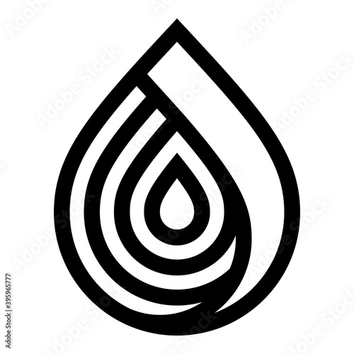 Water drop symbol, black sign for logo, vector illustration 10eps