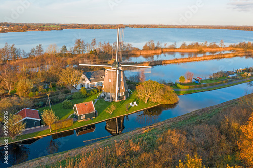 Aerial from the Poldermolen in Nederhorst den Berg in the Netherlands photo