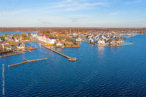 Aerial from the village Loosdrecht in the Netherlands photo