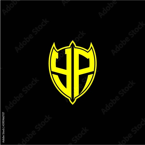 the initial letter of the shield logo Y P is yellow.