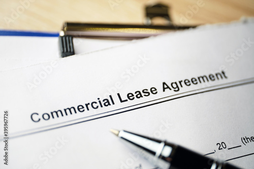 Legal document Commercial Lease Agreement on paper