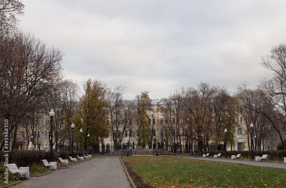 Bolotnaya square in Moscow, Russia. Autumn Bolotnaya square in Moscow, Russia. Autumn