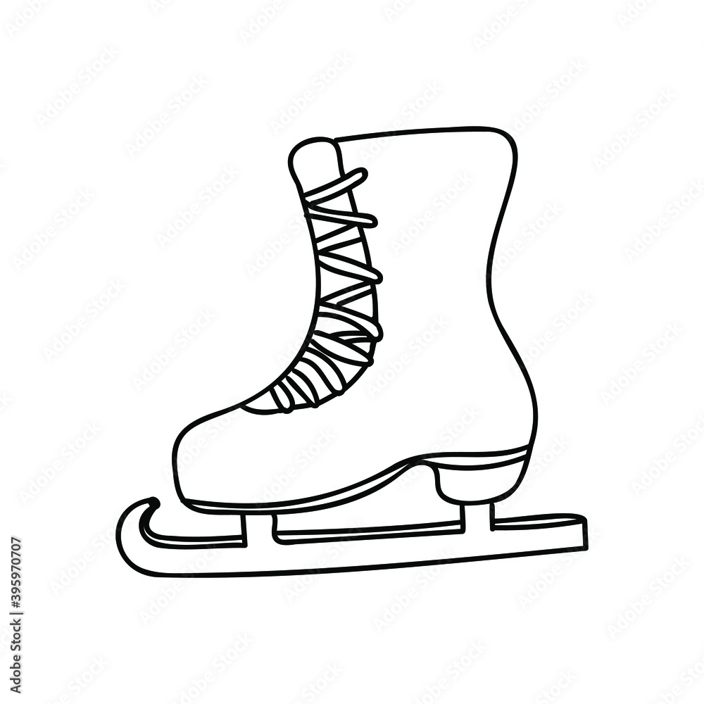 ice skate on the white background ice skate on the white background