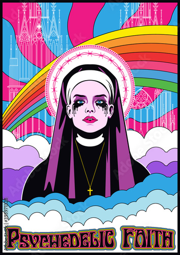 Beautiful Nin Psychedelic Poster, Crying Votaress Illustration 