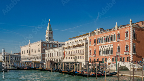11/20/2017- Venice, Italy. Riva degli Shiavoni with the famous Hotel Danieli and the Palazzo Ducale (Ducal Palace).