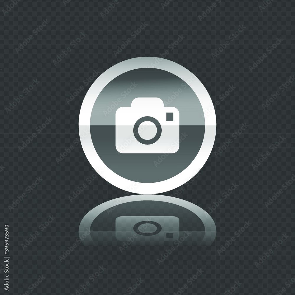 Vector image. Button with photo camera icon. Vector image. Button with photo camera icon.