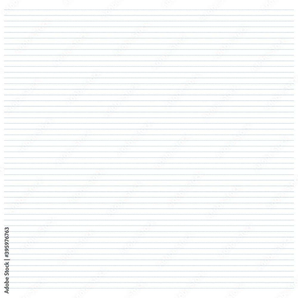 Dotted blue horizontal line paper vector illustration. Empty line background template, seamless pattern, copy space, for print out, typography design, write template, business note and nmanufacturing.