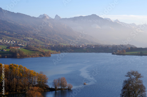 Panorama sur le Lac de Gruyère, Suisse