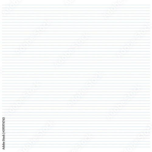 Dotted blue horizontal line paper vector illustration. Empty line background template, seamless pattern, copy space, for print out, typography design, write template, business note and nmanufacturing.