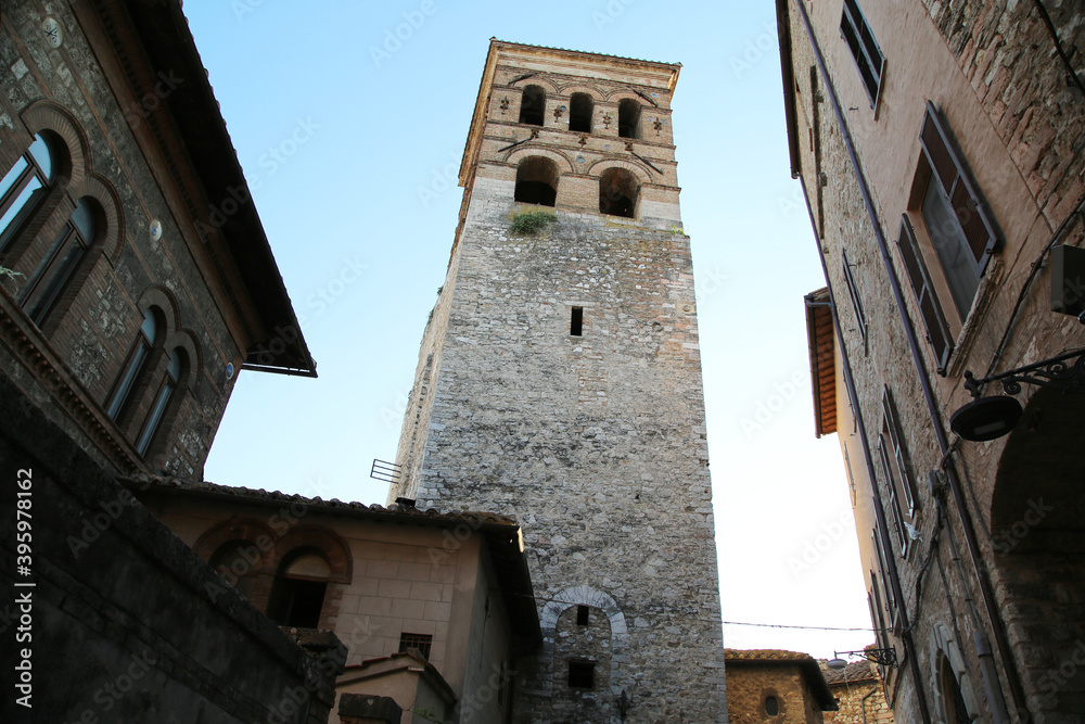 The bell tower of the city of Narni, Italy