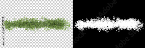 Background illustration of green field of grass with flowers. 3D rendering. Useful for commercial banners and print - Illustration

