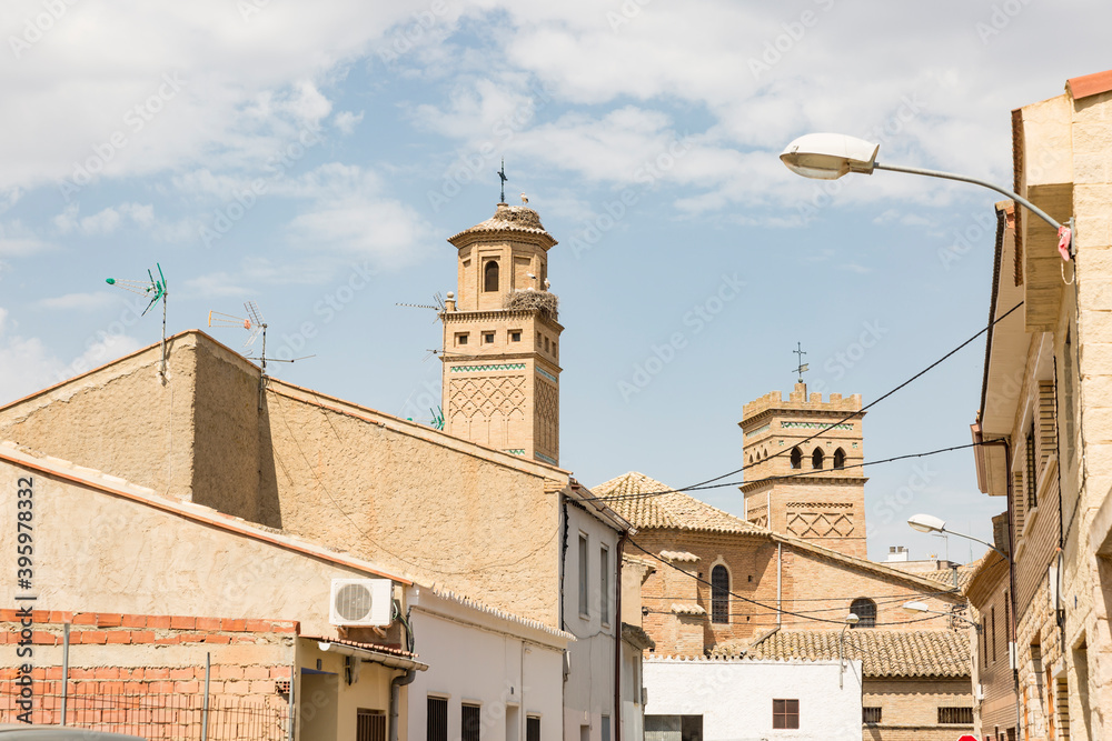 typical antique architecture in Torres de Berrellen town, province of Zaragoza, Aragon, Spain