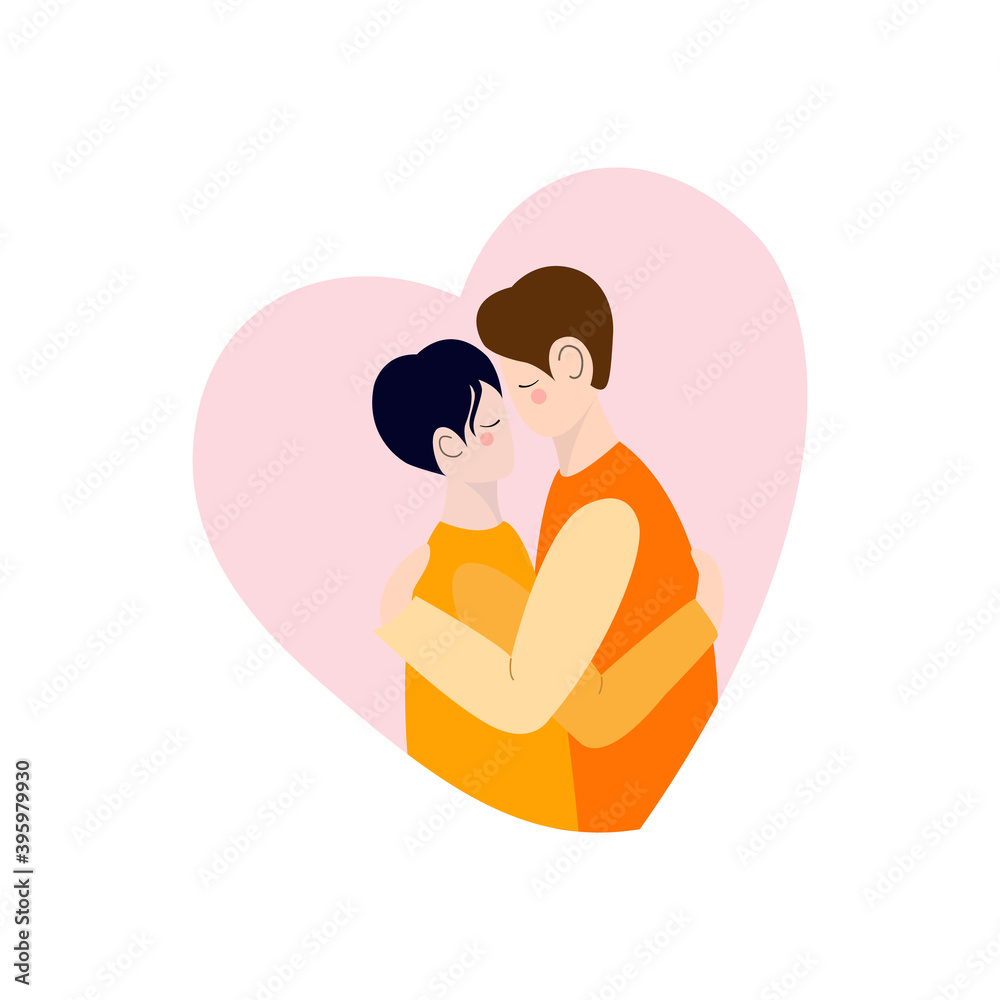 Couple in love. Valentine's Day. Vector image of a couple.