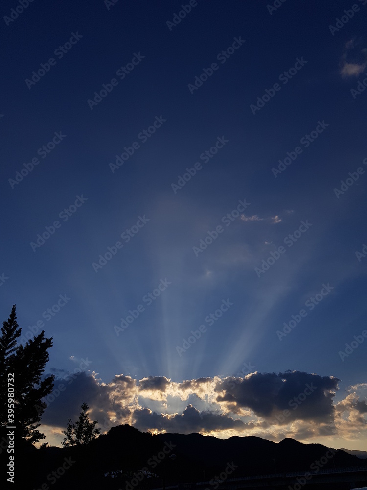 sunset in the mountains