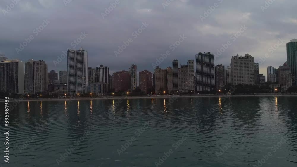 Drone Aerial View Downtown Chicago Illinois Lakeside Aerial Drone Aerial View Downtown Chicago Illinois Lakeside Aerial
