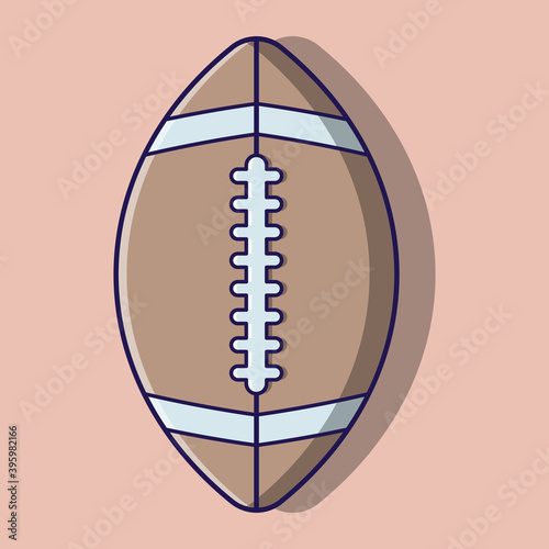 Cute rugby ball cartoon illustration