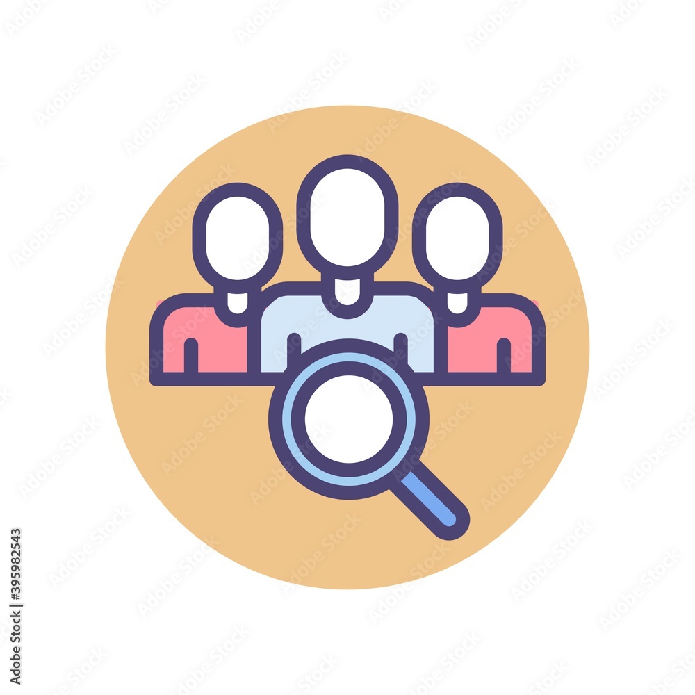 Search job vacancy icon in flat style. Hiring, recruiting, candidate hunting sign. Find employees business concept. Search job vacancy icon in flat style. Hiring, recruiting, candidate hunting sign. Find employees business concept.