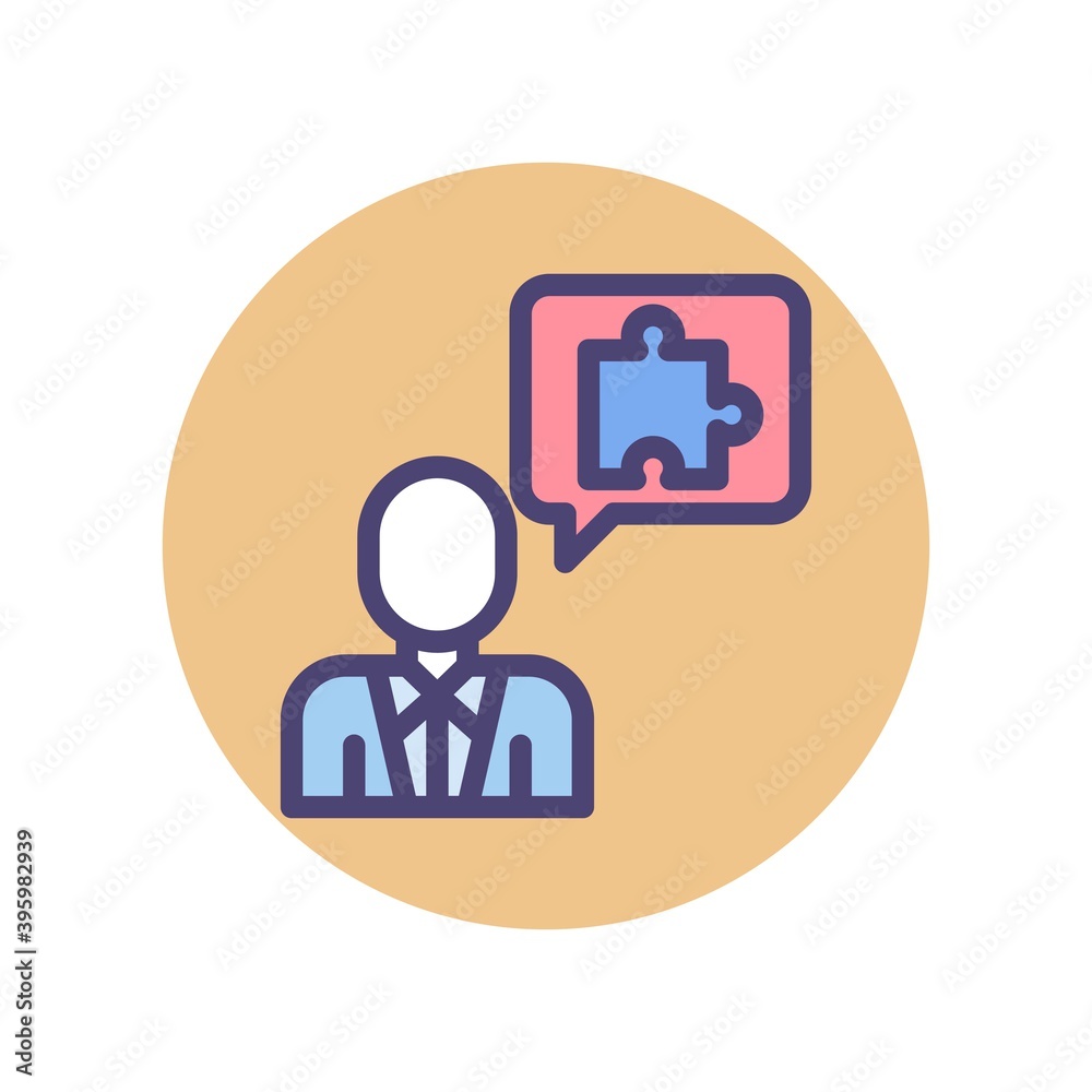 Business solution icon in flat design style. Business solution icon in flat design style.