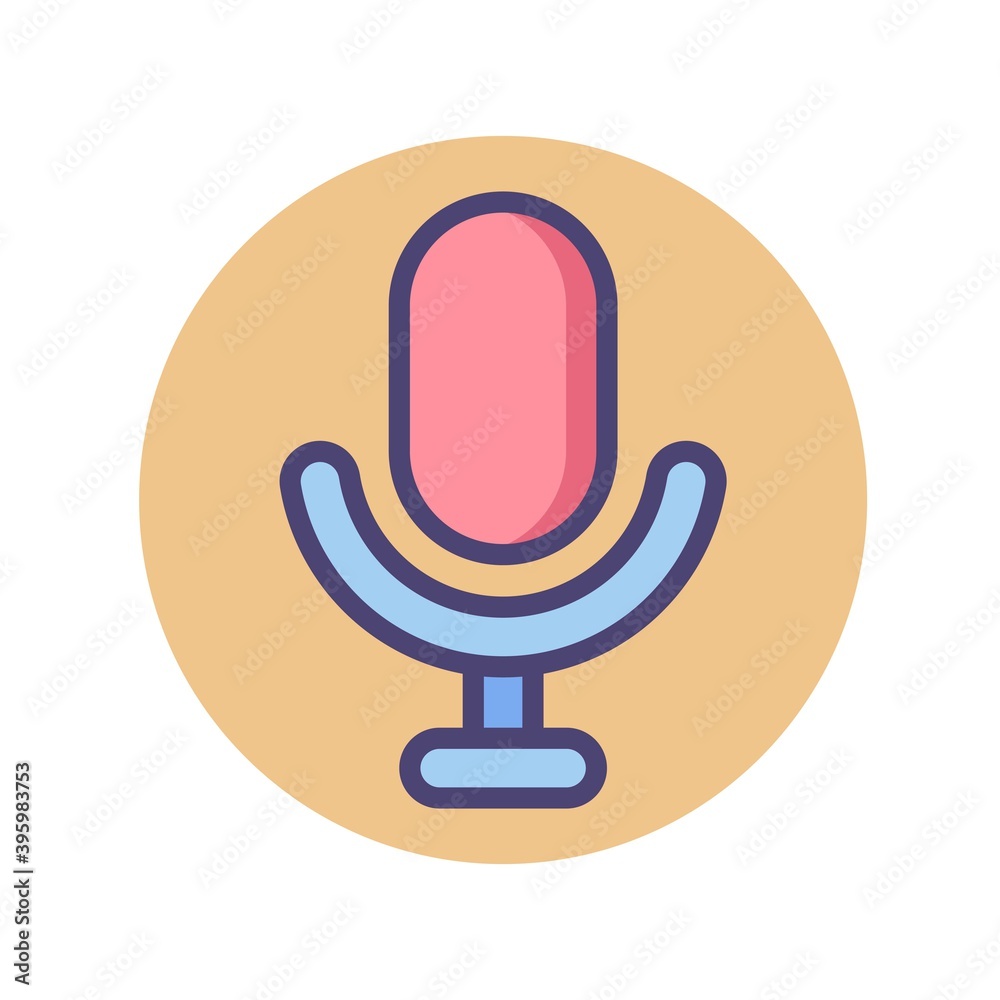 Microphone icon in flat design style. Mic for karaoke concept. Mic symbol for web, mobile UI design, logo element. Microphone icon in flat design style. Mic for karaoke concept. Mic symbol for web, mobile UI design, logo element.
