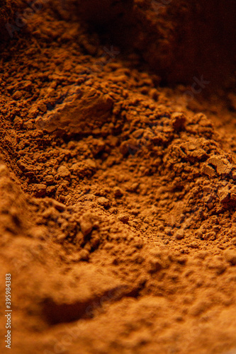 Macro shot of cocoa powder.

