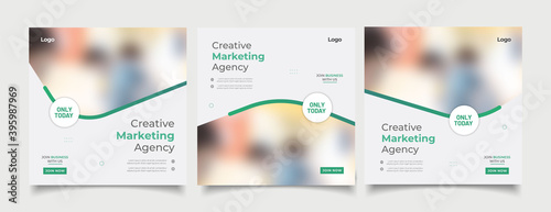 Digital business marketing banner for social media post template 