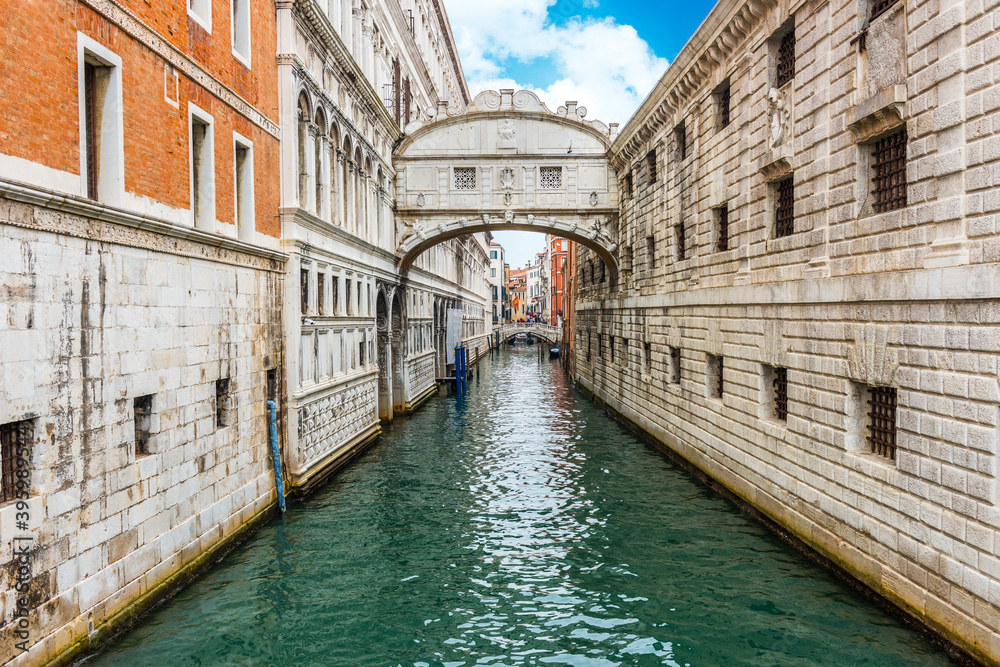 Bridge of Sighs on Canal Rio di Palazzo. Venice, Italy.