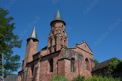 11th Century, Red Sandstone Catholic Church of Saint-Pierre in the Medieval Village of Collonges-la-Rouge, France