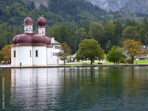 Church St Bartholomae at the famous Koenigssee in Bavaria photo