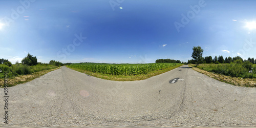 Rural asphalt road HDRI Panorama