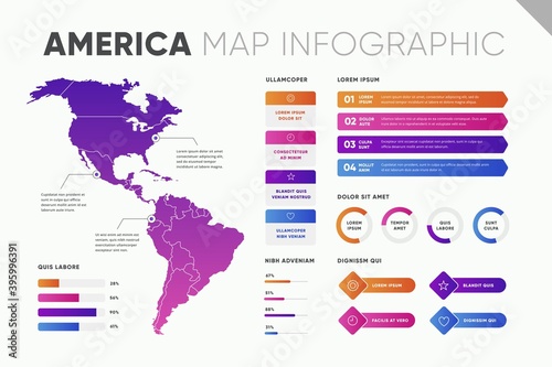 gradient america map infographic