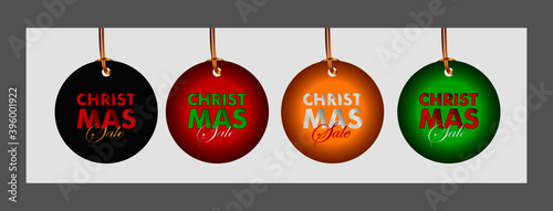 christmas sale up to 70% event text label on black background vector design illustration.