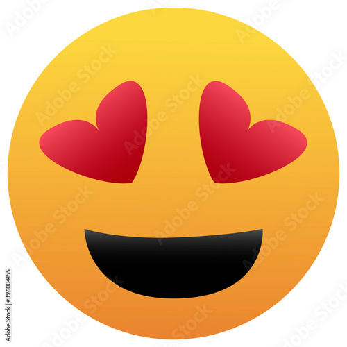 In love emoticon. Isolated vector illustration on white background