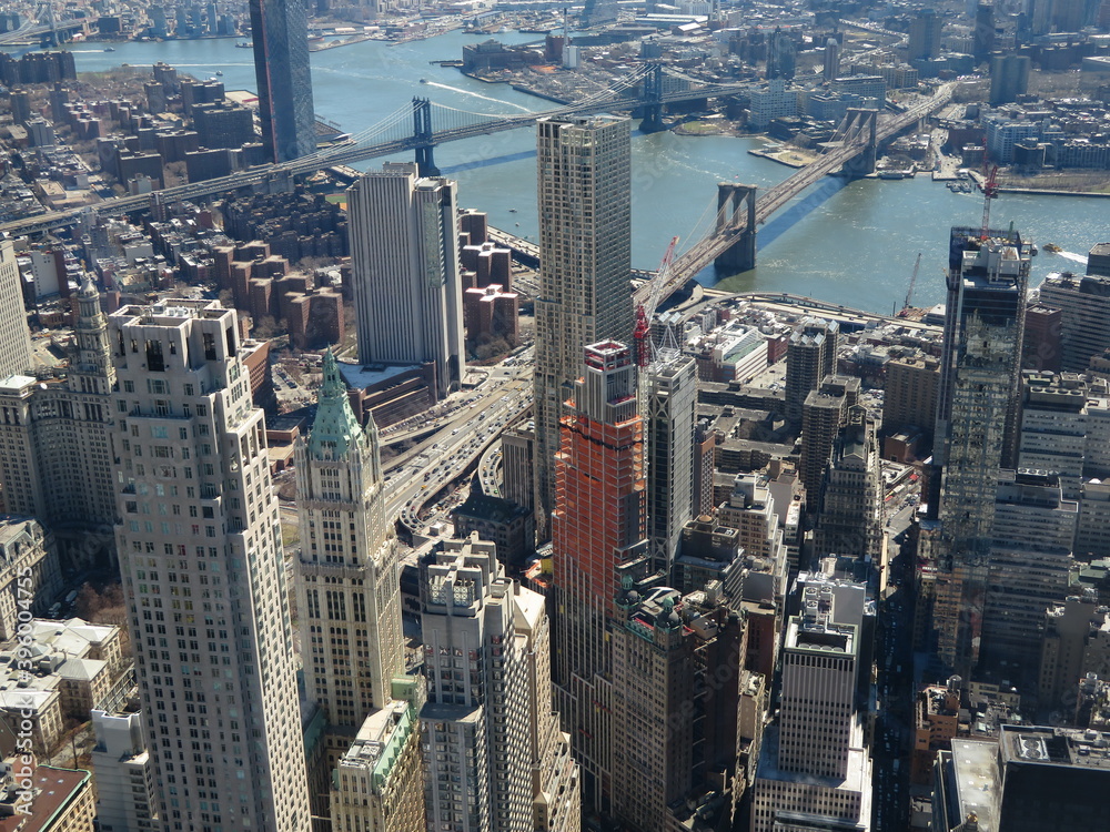Fototapeta premium An aerial view of New York City Skyline